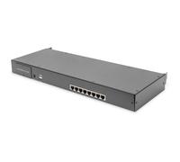 Digitus Conmutador KVM Cat.5 8 Puertos Ethernet Montaje en Rack 1U Negro