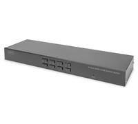 DIGITUS Conmutador KVM HDMI de 8 puertos - Comunicación DDC - HDMI 1.4 - UltraHD 4k30Hz - Puertos USB para ratón y teclado - Conmutación por teclas de acceso rápido - No requiere controladores - Negro