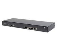 DIGITUS Conmutador KVM modular para consolas KVM , 8 puertos Cat5, 8x Cat5 dongle (VGA, USB, PS / 2), hasta 60 m de ruta de transmisión, negro