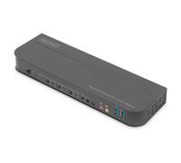 DIGITUS Conmutador KVM, 4 puertos, 4K60Hz, 4 entradas DP, 1 salida DP/HDMI