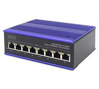 DIGITUS Conmutador PoE Ethernet de alta velocidad industrial de 8 puertos Carril DIN, rango de temperatura extendido