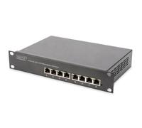 DIGITUS Conmutador PoE Gigabit Ethernet de 10 Pulgadas, 8 Puertos PoE+
