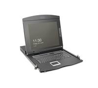DIGITUS Consola KVM 19" - FullHD - Conmutador HDMI de 8 Puertos - Teclado FR - para armarios de Servidor y Red de 19 Pulgadas - Negro
