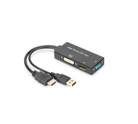 digitus Convertidor hdmi digitus 3 en 1, hdmi - dp+dvi+vga, 0,2 m negroRouter, Wifi, Red Conversor HDMI 3 en 1 DIGITUS,