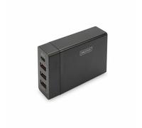 4-Port USB Charger, 72W, 1xUSB-C (Power Delivery), 5,9,15,20V/3A, 3x USB-A 5V/2.4A, black