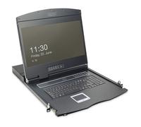 Digitus DA-70161 KVM Console LCD 19 Pulgadas, 16 Puertos CAT 5, Teclado US para Gestión de Servidores