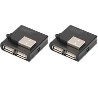 DIGITUS DA-70217 - Concentrador USB - 4 Puertos USB 2.0 Tipo A - Transferencia de Datos hasta 480 Mbit/s - Diseño Compacto y Ligero - Plug-and-Play - Compatible con PC, portátiles y Mac - Negro