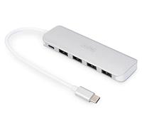 4-Port USB-C HUB + PD 4x USB 3.0, 1x PD Charging, silver