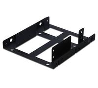 Mounting KIT: Dual SSD/HDD 2.5 -> 3.5 BAY Incl. Mounting Frame, Metal Black, Screws