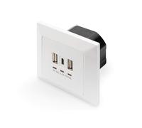 DIGITUS DA-70618 - Cargador USB (3 conectores USB-A y 1 puerto USB-C), 5 V/3,1 A