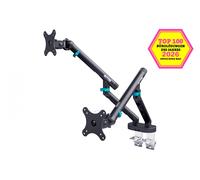 Digitus DA-90471 Brazo de escritorio dual con abrazadera y resorte mecánico | 2x LCD máx. 35" 2x10kg | VESA: 75x75, 100x100 | Negro