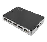 DIGITION USB HUB - 10 Puertos - USB de alta velocidad 2.0 - 480 Mbps - Plug & Play - Cable de conexión 100 cm - Negro