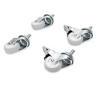 DIGITUS Digitus - Juego de ruedas para carcasa de pared estándar de 19" (4 unidades, 2 bloqueables, giratorias, 250 kg de carga por rollo, material de plástico)