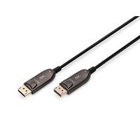 DIGITUS DisplayPort AOC Cable híbrido de fibra óptica - Displayport 1.4-8k/60Hz - UHD-II - contactos chapados en oro - 30m - negro
