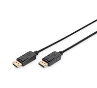 DIGITUS DisplayPort-Kabel - 3 m - DP 1.1a - Full-HD 1080p 60Hz | con cierre de seguridad - HDCP 1.3 - Compatible con PC, monitor y tarjetas gráficas para videojuegos - Negro