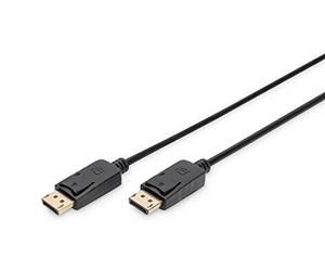 DIGITUS DisplayPort-Kabel - 3 m - DP 1.1a - Full-HD 1080p 60Hz | con cierre de seguridad - HDCP 1.3 - Compatible con PC, monitor y tarjetas gráficas para videojuegos - Negro