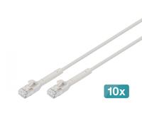 Digitus DK-1632-A-015B-10 Cable de parcheo en ángulo CAT 6A F-FTP, cobre, 1,5 m, gris, 10 unidades
