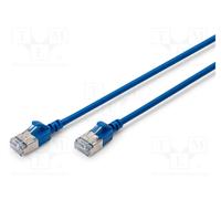 DIGITUS Cable LAN Cat 6A - 2 m - Delgado - F/FTP apantallado - Azul | 10 Gbit/s - PoE+ - AWG 32/7 - LSZH - Cable de red RJ45 - Compatible con Cat 6 y Cat 7