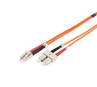 DIGITUS DK-2532-03, Cable De Fibra Óptica OM2, 3 m, LC a SC, Dúplex, 1 Gbit/s, Cable LAN De Fibra Óptica Multimodo MM, Tipo De Fibra: 50/125 µ, Naranja (Orange)