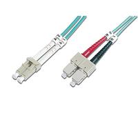 DIGITUS DK-2532-10/3, Cable De Fibra Óptica OM3, 10 m, LC a SC, Dúplex, 1/10/40/100 Gbit/s, Cable LAN De Fibra Óptica Multimodo MM, Tipo De Fibra: 50/125 µ, Turquesa (Aqua)