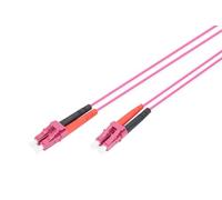 DIGITUS DK-2533-01-4, Cable de fibra óptica OM4, 1 m, LC a LC, Cable de fibra óptica dúplex, 1/10/40/100 Gbit/s, Cable LAN de fibra óptica multimodo MM, Tipo de fibra: 50/125 µ, Violeta