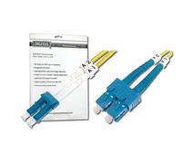 DIGITUS DK-2932-10, Cable De Fibra Óptica OS2, 10 m, LC a SC, Dúplex, 1/10 Gbit/s, Cable LAN De Fibra Óptica Monomodo SM, Tipo De Fibra: 9/125 µ, Amarillo (Yellow)