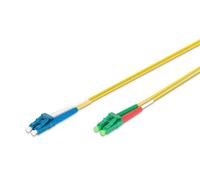 DIGITUS DK-293LCA3LC-02, Cable De Fibra Óptica OS2, 2 m, LC (APC) a LC (PC), Dúplex, 1/10 Gbit/s, Cable LAN De Fibra Óptica Monomodo SM, Tipo De Fibra: 9/125 µ, Amarillo (Yellow)