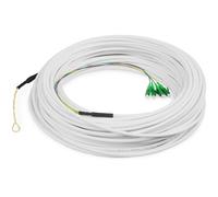 DIGITUS FTTH Drop Cable - Monomodo - OS2-4 fibras - 4 conectores LC/APC - bend-optimised G.657A2 - LSZH - 50 m de longitud de cable - Cable de fibra óptica