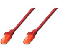 DIGITUS DK1614005R Cable de Red UTP, categoría 6, sin blindaje, 0,5 m, Rojo