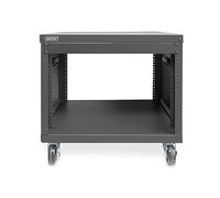 DIGITUS DN-48000 - Rack de Audio - 19 Pulgadas - 8U - Rack de Equipo Universal - para Accesorios de Audio y vídeo - Sin Montar - Carga máxima 136 kg - con Ruedas - Negro