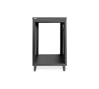 DIGITUS DN-48001 - Rack de Audio - 19 Pulgadas - 16U - Rack de Equipo Universal - para Accesorios de Audio y vídeo - Sin Montar - Carga máxima 136 kg - con Ruedas - Negro