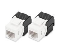 DIGITUS DN-93603 - Módulo Keystone Cat 6-2 Piezas - Conector de Red RJ45 Cat6 no apantallado - 250 MHz - 1GBase-T - 1 Gbit/s - AWG 26 a AWG 22 - Instalación sin Herramientas