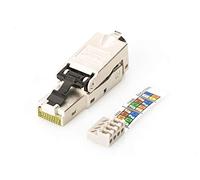 Digitus DN-93631 - Conector de Red Cat 6A - 1 pieza - 360° Blindado - Conector de Campo RJ45 Cat6A - Instalación sin herramientas - 500 MHz - 10GBase-T - 10 Gbit/s - AWG 27/7 a AWG 22/1