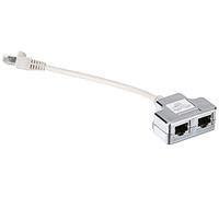 DIGITUS DN-93904, Adaptador de cable de red Ca 5e, 1 pieza, 2 señales por 1 cable, Divisor LAN Cat5e, Adaptador Ethernet RJ45, Compatible con PoE Modo A, Plata