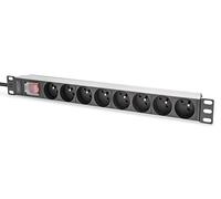 DIGITUS Regleta 19" - 8 tomas - 1U - Versión francesa - 250VAC - 50/60Hz - 16A - 4000W - Con interruptor