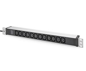 DIGITUS DN-95426 - Toma de Corriente múltiple de 19" - 12 Tomas C13-1U - 230VAC 50/60Hz - 10A - 2300W - para armarios de Red y servidores de 19 pulg
