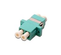 DIGITUS DN-96009-2 - Acoplador de fibra óptica - LC a LC dúplex - Multimodo OM3 - Manguito cerámico - Para cajas de empalme de fibra óptica, paneles de conexión y cajas de conexión - Aqua