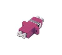 DIGITUS DN-96019-2 - Acoplamiento de fibra óptica - LC a LC dúplex - Multimodo OM4 - Manguito cerámico - Para cajas de empalme de fibra óptica, paneles de conexión y cajas de conexión - Violeta