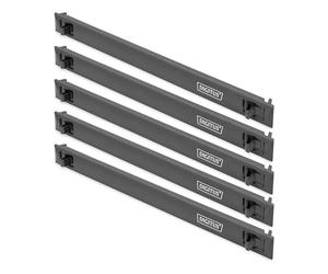 DIGITUS DN-97651, Tapa ciega de 19 pulgadas, Tapa 1U, 5 piezas, Tapa para armario de red de 19 pulgadas, armario de servidor, rack, Mecanismo de encaje a presión, Plástico ABS, Negro