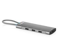 DIGITUS Docking Station USB-C - 8 Puertos - 1x HDMI 2.0, 3X USB 3.2 Gen 1 | 2 puertos USB 2.0 - UHD 4K a 60 Hz - Power Delivery de 100 W - 8 en 1 - Gris
