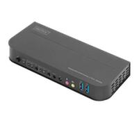 Digitus DS-12850 Switch Conmutador KVM de 2 puertos con Entradas DisplayPort y Salida DisplayPort/HDMI | 2 Pantallas 4K 60Hz USB Audio