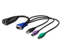 DIGITUS DS-19202 Cable para Video, Teclado y ratón (kvm) Azul, Verde, Púrpura, Negro - Switch KVM (PS/2, PS/2, VGA, Azul, Verde, Púrpura, Negro, USB, Male Connector/Female Connector)