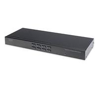 DIGITUS DS-23200-2 Interruptor KVM Montaje en Rack Negro - Periférico de Entrada (SXGA, 1280 x 1024 Pixeles, 60 Hz, USB, PS/2, USB, PS/2, VGA),8 Puertos