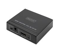 DIGITUS DS-45340 Divisor HDMI 1x2 - Entrada: 1 Puerto/Salida: 2 Puertos - UHD 4K/30 Hz - HDCP 1.4 y HDMI 1.4b - Deep Colour, conmutador EDID, protección ESD