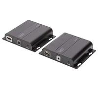 DIGITUS DS-55122 Extensor HDMI/Divisor HDMI - UHD 4K 30 Hz - 120 m con Cable LAN/Ilimitado con Ethernet (Compatible con IP) - Set: emisor y Receptor - Salida en Bucle, Infrarrojos IR - HDCP 1.4