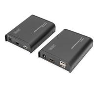DIGITUS DS-55202 HDMI KVM Extender - Full HD 1080p 60 Hz - 120 m a través de cable LAN / Ilimitado a través de Ethernet (IP-enabled) - Set: Transmisor y Receptor - HDMI 1,3 & HDCP 1,2