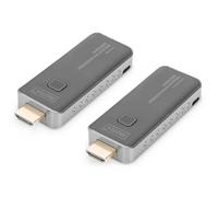 DIGITUS DS-55319 Click & Present Mini - Sistema de presentación inalámbrico - BYOD: portátil, Tableta, Smartphone - No Requiere aplicación/Controlador - True Plug & Play - Plata/Negro