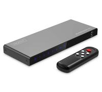 DIGITUS DS-55334 Conmutador HDMI 5x1-5 entradas 1 Salida - UHD 8K/60 Hz HDTV: 7680 × 4320p - HDCP 2.3 y HDMI 2.1 - HDR, CEC, Deep Colour, DTS, Dolby Digital, LPCM - para TV, Monitor, PS5, PS4, Xbox