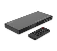 DIGITUS DS-55345 Conmutador Matrix HDMI 4x2-4 entradas 2 Salidas - UHD 4K/30 Hz HDTV: 3840 x 2160p - HDCP 1.4 y HDMI 1.4b - Multivisor, Pantalla Dividida - RS232, Audio (Toslink, 3,5 mm estéreo)
