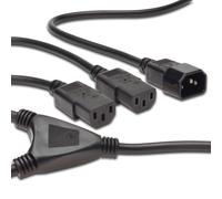 Digitus Duplicador de Alimentación C14/C13 1.7m Negro